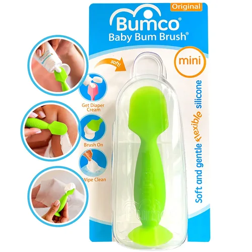 Vista 9 de Bumco Baby Bum Brush + Juego de espátula de viaje en crema (verde salvia)