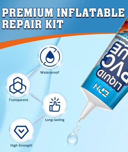 Vista 8 de Kit de parches para colchón de aire EPN, kit de reparación de forro de piscina de vinilo impermeable para inflables, colchón de aire, anillo