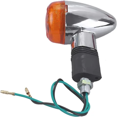 Vista 3 de Saihisday Luces de señal de giro de motocicleta de 12 V luz intermitente delantera trasera intermitente ámbar cromo bala (4 piezas)