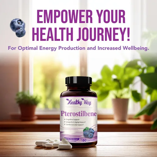 Vista 5 de Suplemento de pterostilbeno de 150 mg – Suplemento antioxidante una vez al día para un envejecimiento saludable para la piel y el cerebro inmune