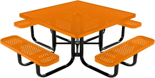 Vista 41 de COATEDOUTDOORFURNITURE Mesa de picnic cuadrada de 46 pulgadas, expandida, color negro