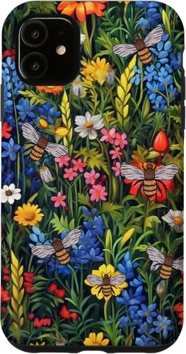Vista 8 de Funda para iPhone 12 mini Bees And Wildflowers
