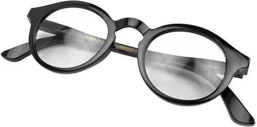 Vista 5 de LONDON MOLE® Graduate reading glasses Cool round panto shaped readers Brillo negro