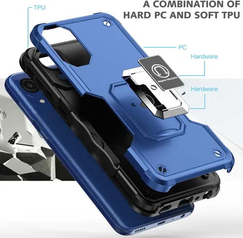 Vista 7 de Funda para Samsung Galaxy A03 Core, soporte magnético de anillo de metal, cubierta probada contra caídas, compatible con soporte magnético