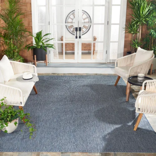 Vista 84 de SAFAVIEH Alfombra Lavable para Exteriores Colección Courtyard - 2'3" x 5', Azul Aqua y Gris, No Desprende Pelusa y Fácil Limpieza, Ideal para Patio