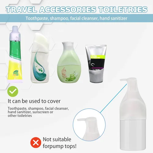 Vista 2 de TRANOMOS Paquete de 16 fundas de silicona para botellas, esenciales de viaje para mujeres y hombres, artículos esenciales para cruceros 2025
