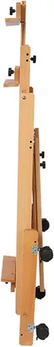 Vista 3 de Caballete de estudio con marco en H, soporte ajustable de madera de haya