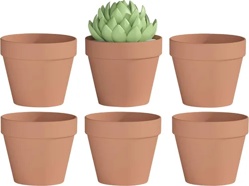 Vista 7 de Fcacti Macetas de terracota de 3 pulgadas con drenaje, paquete de 22 macetas de arcilla, macetas de vivero de suculentas/cactus, macetas pequeñas