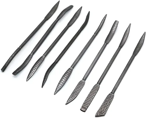 Vista 6 de Kingzhuo Limas de madera y escofinas 8 PCS 5.5 X 7.874 in doble extremo Riffelers carpintería tallado conjunto