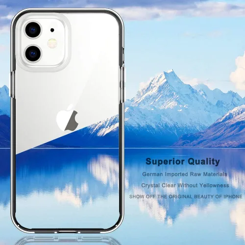 Vista 7 de COOLQO - Funda transparente de silicona de cuerpo completo 360º a prueba de golpes, compatible con iPhone 12 / iPhone 12 Pro de 6.1 pulgadas