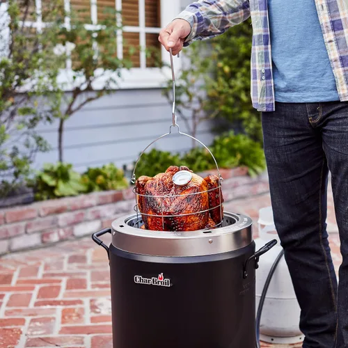 Vista 10 de Charbroil® La Gran Facilidad® TRU-Tecnología de Cocina Infrarroja™ Freidora de Pavo de Gas Propano de Acero Inoxidable Sin Aceite, Negra - 17102065