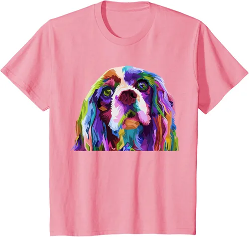 Vista 39 de Camiseta con diseño de Cocker Spaniel de arte pop para dueños de perros, Negro, S