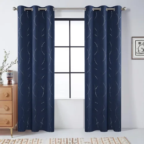 Vista 32 de BUHUA - Paneles de cortinas opacas para sala de estar, cortinas grises con aislamiento térmico, cortinas de ventana para dormitorio - 72 pulgadas