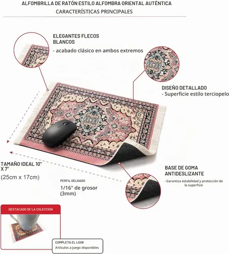 Vista 2 de Alfombrilla de ratón para alfombra de computadora Alfombra de ratón estilo oriental