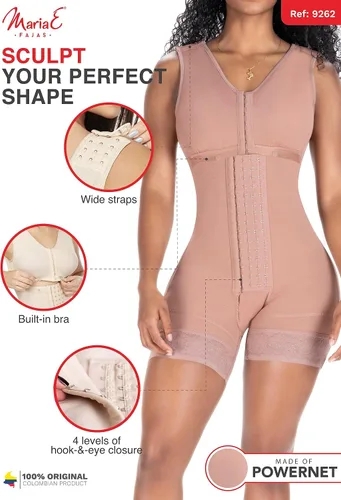 Vista 4 de MARIAE 9262 Fajas Colombianas Reductoras y Moldeadoras Postoperatorio de Cuerpo Completo para Mujeres