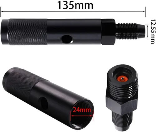 Vista 3 de Adaptador de cambio rápido de CO2 de 0.42 oz, adaptador de cápsula de soporte de cartuchos con botella de cilindro de dióxido de hilos de cápsula