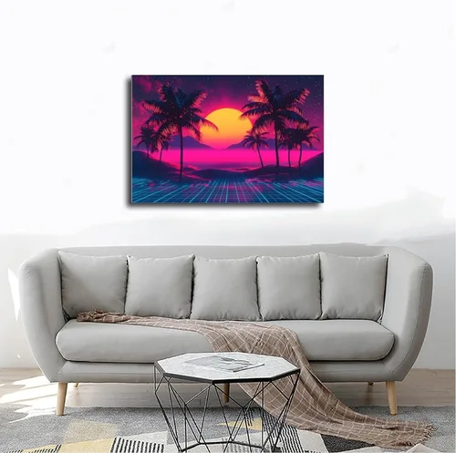 Vista 4 de ZMLIS Synthwave Subculture Wall Art – 80s Inspired Neon Retro Print – Aesthetic Alternative Poster for Modern Home Decor Poster for Room Aesthetics