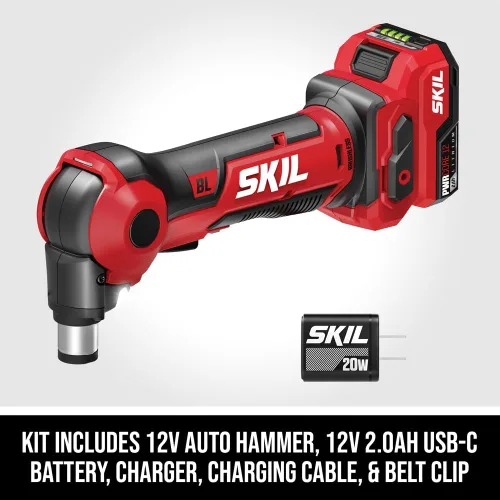 Vista 10 de SKIL Kit de martillo automático sin escobillas de 12 V que incluye batería USB-C de 2.0 Ah y cargador USB-C de 20 W - AH6552A-11