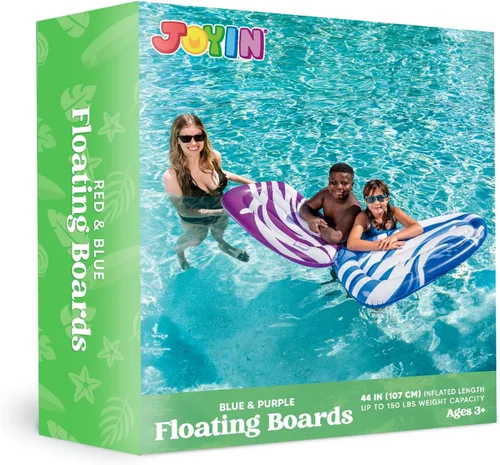 Vista 7 de JOYIN Paquete de 2 tablas inflables para toboganes de agua, piscina flotante, aprende a nadar, juguete divertido de verano para niños