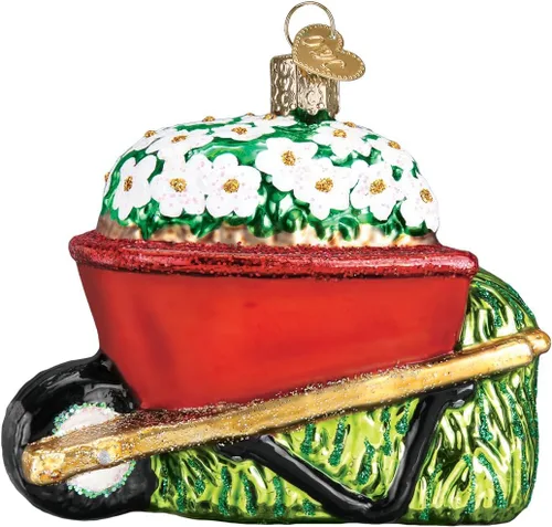 Vista 8 de Old World Christmas - Adorno de semillas de jardín con diseño de paleta, de vidrio soplado para árbol de Navidad, decoración festiva hecha a mano
