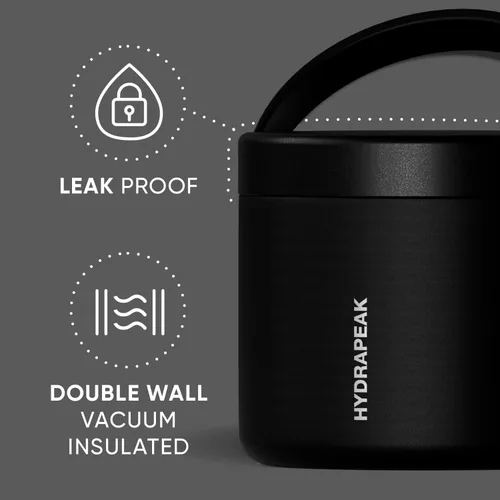 Vista 3 de Hydrapeak Tarro de alimentos aislado al vacío de acero inoxidable de 18 onzas para alimentos calientes y alimentos fríos, tarro de sopa a prueba