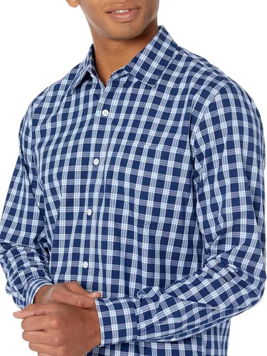 Vista 4 de Tienda Essentials Mens Slim-Fit Long-Sleeve Poplin Shirt