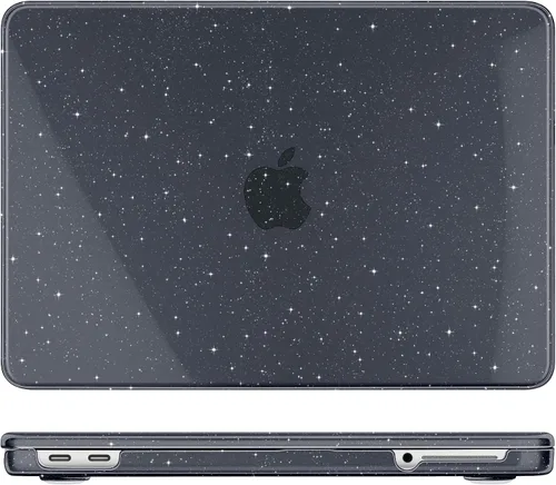 Vista 9 de DONGKE Funda con purpurina para MacBook Neo de 13 pulgadas 2026 (modelo A3404 A18 Pro Chip) Carcasa rígida transparente brillante con protector