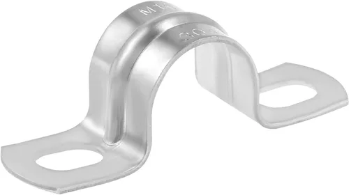 Vista 5 de uxcell Correa de tubo rígida de 0.630 in (0,6 pulgadas), 2 correas de tubo de agujeros 304 abrazadera de tubo de tensión de acero inoxidable 2 piezas