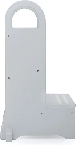 Vista 6 de Guidecraft Taburete de cocina y baño de madera de altura alta - gris: taburete de madera para niños y adultos - Muebles de calidad