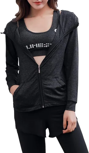 Vista 4 de XPINYT 5 piezas de trajes de entrenamiento para mujer, conjuntos atléticos, trajes deportivos, yoga, gimnasio, fitness, ejercicio, ropa para correr
