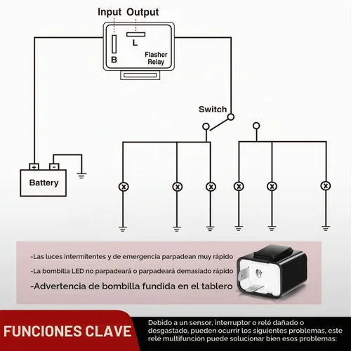 Vista 8 de Nilight 4 piezas relé intermitente ajustable de 2 pines, relé intermitente electrónico, 12V, corrige la señal de giro de motocicleta e intermitente