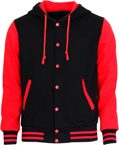 Vista 2 de BCPOLO Chaqueta de béisbol con capucha Chaqueta de béisbol Varsity Chaqueta de algodón Letterman