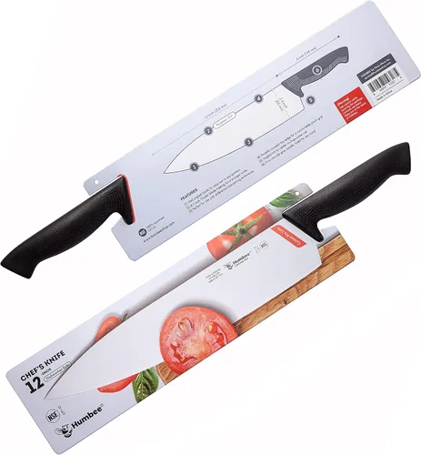 Vista 2 de Cuisine Pro Cuchillo de chef de 12 pulgadas - Hoja de espiga completa de acero inoxidable para uso profesional y personal - Mango ergonómico, agarre