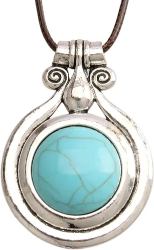 Vista 57 de Jeilwiy Collar de cuero para mujer, collar funky, gargantilla de cuerda con colgante, joyería de estilo bohemio