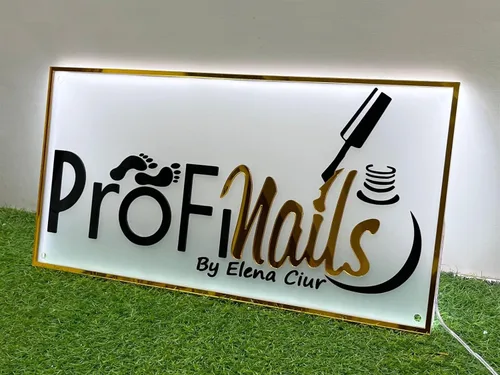 Vista 6 de Letrero LED con logotipo personalizado, letrero acrílico personalizado, letreros de negocios personalizados Logotipo de negocio personalizado
