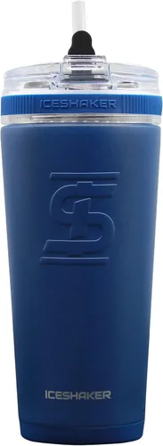 Vista 12 de Ice Shaker Vaso de 26 onzas, botella de agua aislada con popote, botella de acero inoxidable, como se ve en Shark Tank, botella de agua con pajita