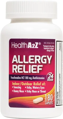 Vista 9 de HealthA2Z Clorhidrato de fexofenadina 180 mg, antihistamínico para alivio de alergias, antihistamínico 24 horas para alivio de alergias