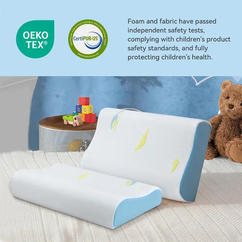 Vista 6 de Hcore Almohada de espuma viscoelástica para dormir, viajes pequeños, ajustable, transpirable y suave, certificado CertiPUR-US, 12 x 20 pulgadas
