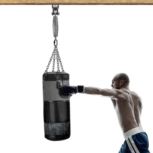 Vista 5 de BeneLabel Heavy Bag Ceiling Mount with Spring & Chains 360° Rotation Punching Bag Ceiling Hanger with Bearings Boxing Bags Holder Hardware with 2