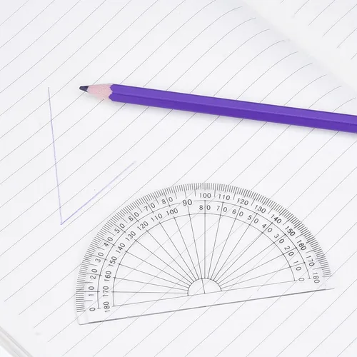 Vista 9 de Outus Transportador de plástico para medición de ángulo, matemáticas, 180 grados, 4 pulgadas, transparente, paquete de 10