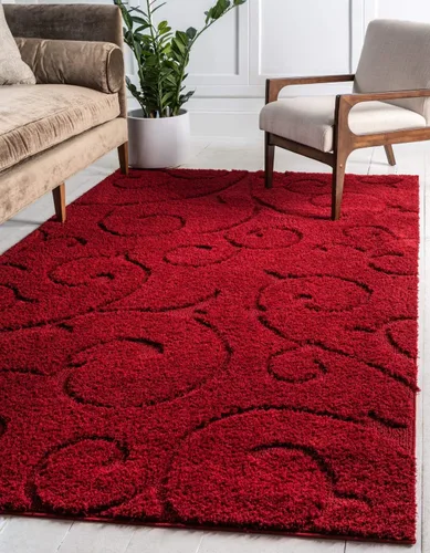 Vista 30 de Unique Loom colección Floral Shag - Alfombra de área tallada, 2 pies x 6 pies y 7 pulgadas, color marrón