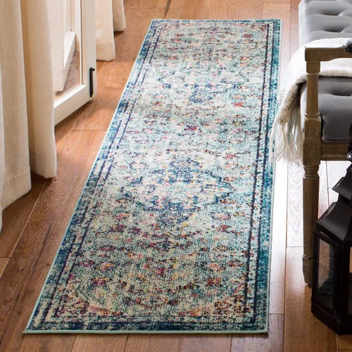 Vista 46 de SAFAVIEH Colección Madison MAD447B - Tapete bohemio con medallón antiguo y elegante, no desprende pelusa, para la sala, dormitorio, comedor