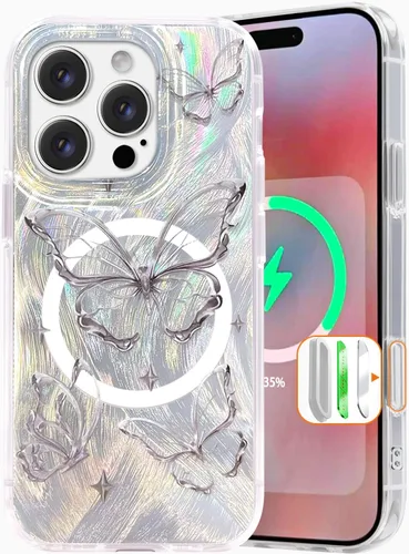 Vista 48 de I-MGAE-IN-AR Funda compacta para iPhone 11, diseño de mariposa, marco de protección de lente de cámara con diamante 3D, bonitas fundas protectoras