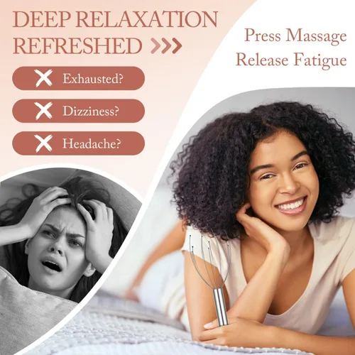 Vista 4 de Healifty Rascador de cabeza de masaje en el cuero cabelludo: hormigueo manual para estimulación suave del cabello, pinza de cabeza de garra, spa
