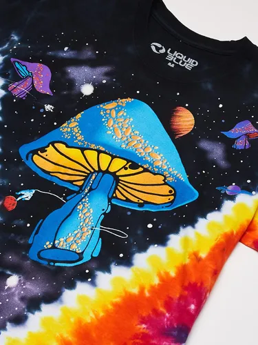 Vista 3 de Liquid Blue Camiseta Space Shroom para hombre de talla grande, Azul