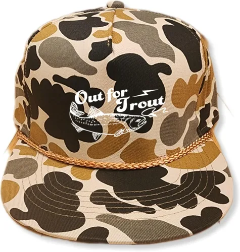 Vista 18 de ThatsRad Out for Trout Camionero Camuflaje Sombrero Visera Cuerda Snapback Camo Pesca Mosca