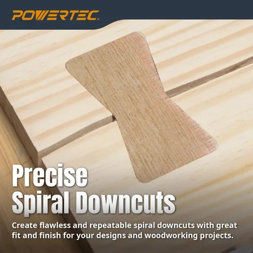Vista 6 de POWERTEC 71869V Router Bits Kit de incrustaciones de latón macizo con plantilla de mariposa 7 en 1 pajarita decorativa
