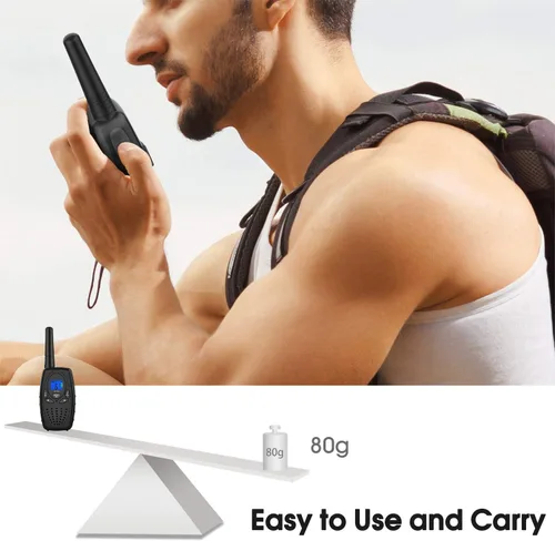 Vista 3 de Walkie Talkies para adultos, Topsung M880 FRS Radio bidireccional de largo alcance con clip para cinturón VOX/Talky de mano con 22 canales 3 millas