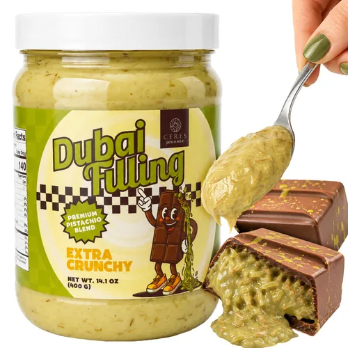 Vista 10 de Mezcla de Barra de Chocolate de Dubái - Relleno de pistacho de 2.2 lb para postres de chocolate de Dubái y Kataifi Ingrediente de postre listo