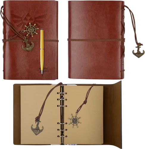 Vista 2 de ONE250 Legend of Zelda Journal, Writing Journal, Travel Diary, 7.2x5.1 Notebook, Writers Notebook, Refillable Diary Sketchbook, Fountain Pen Safe